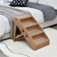 COSTWAY 4-Tier Pet Stairs with Carpeted, Dog Stairs Plastic Cat Stairs Foldable Dog Ramp Portable Pet Stairs for Dogs and Cats, Animal Ramp for Climbing and Scratching (Grey)