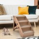 COSTWAY 4-Tier Pet Stairs with Carpeted, Dog Stairs Plastic Cat Stairs Foldable Dog Ramp Portable Pet Stairs for Dogs and Cats, Animal Ramp for Climbing and Scratching (Grey)