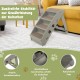 COSTWAY 4-Tier Pet Stairs with Carpeted, Dog Stairs Plastic Cat Stairs Foldable Dog Ramp Portable Pet Stairs for Dogs and Cats, Animal Ramp for Climbing and Scratching (Grey)
