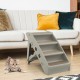 COSTWAY 4-Tier Pet Stairs with Carpeted, Dog Stairs Plastic Cat Stairs Foldable Dog Ramp Portable Pet Stairs for Dogs and Cats, Animal Ramp for Climbing and Scratching (Grey)