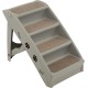 COSTWAY 4-Tier Pet Stairs with Carpeted, Dog Stairs Plastic Cat Stairs Foldable Dog Ramp Portable Pet Stairs for Dogs and Cats, Animal Ramp for Climbing and Scratching (Grey)