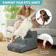 COZY KISS Dog Stairs for Small Dogs 40 cm, Pet Stairs for Couch Made of High Density Sponge, Dog Stairs Dog Ramp with Washable Cover and Non-Slip Base, 40 x 57 x 40 cm, 3 Steps, Grey COZY KISS Dog Stairs for Small Dogs 40 cm, Pet Stairs for Couch Made of High Density Sponge, Dog Stairs Dog Ramp with Washable Cover and Non-Slip Base, 40 x 57 x 40 cm, 3 Steps, Grey