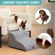 COZY KISS Dog Stairs for Small Dogs 40 cm, Pet Stairs for Couch Made of High Density Sponge, Dog Stairs Dog Ramp with Washable Cover and Non-Slip Base, 40 x 57 x 40 cm, 3 Steps, Grey COZY KISS Dog Stairs for Small Dogs 40 cm, Pet Stairs for Couch Made of High Density Sponge, Dog Stairs Dog Ramp with Washable Cover and Non-Slip Base, 40 x 57 x 40 cm, 3 Steps, Grey