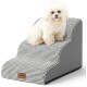 COZY KISS Dog Stairs for Small Dogs 40 cm, Pet Stairs for Couch Made of High Density Sponge, Dog Stairs Dog Ramp with Washable Cover and Non-Slip Base, 40 x 57 x 40 cm, 3 Steps, Grey COZY KISS Dog Stairs for Small Dogs 40 cm, Pet Stairs for Couch Made of High Density Sponge, Dog Stairs Dog Ramp with Washable Cover and Non-Slip Base, 40 x 57 x 40 cm, 3 Steps, Grey
