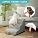 COZY KISS Dog Stairs for Small Dogs 40 cm, Pet Stairs for Couch Made of High Density Sponge, Dog Stairs Dog Ramp with Washable Cover and Non-Slip Base, 40 x 57 x 40 cm, 3 Steps, Grey COZY KISS Dog Stairs for Small Dogs 40 cm, Pet Stairs for Couch Made of High Density Sponge, Dog Stairs Dog Ramp with Washable Cover and Non-Slip Base, 40 x 57 x 40 cm, 3 Steps, Grey