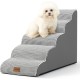 COZY KISS Dog Stairs for Small Dogs 40 cm, Pet Stairs for Couch Made of High Density Sponge, Dog Stairs Dog Ramp with Washable Cover and Non-Slip Base, 40 x 57 x 40 cm, 3 Steps, Grey COZY KISS Dog Stairs for Small Dogs 40 cm, Pet Stairs for Couch Made of High Density Sponge, Dog Stairs Dog Ramp with Washable Cover and Non-Slip Base, 40 x 57 x 40 cm, 3 Steps, Grey