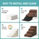 COZY KISS Dog Stairs for Small Dogs 40 cm, Pet Stairs for Couch Made of High Density Sponge, Dog Stairs Dog Ramp with Washable Cover and Non-Slip Base, 40 x 57 x 40 cm, 3 Steps, Grey COZY KISS Dog Stairs for Small Dogs 40 cm, Pet Stairs for Couch Made of High Density Sponge, Dog Stairs Dog Ramp with Washable Cover and Non-Slip Base, 40 x 57 x 40 cm, 3 Steps, Grey