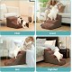 COZY KISS Dog Stairs for Small Dogs 40 cm, Pet Stairs for Couch Made of High Density Sponge, Dog Stairs Dog Ramp with Washable Cover and Non-Slip Base, 40 x 57 x 40 cm, 3 Steps, Grey COZY KISS Dog Stairs for Small Dogs 40 cm, Pet Stairs for Couch Made of High Density Sponge, Dog Stairs Dog Ramp with Washable Cover and Non-Slip Base, 40 x 57 x 40 cm, 3 Steps, Grey