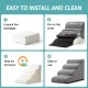 COZY KISS Dog Stairs for Small Dogs 40 cm, Pet Stairs for Couch Made of High Density Sponge, Dog Stairs Dog Ramp with Washable Cover and Non-Slip Base, 40 x 57 x 40 cm, 3 Steps, Grey COZY KISS Dog Stairs for Small Dogs 40 cm, Pet Stairs for Couch Made of High Density Sponge, Dog Stairs Dog Ramp with Washable Cover and Non-Slip Base, 40 x 57 x 40 cm, 3 Steps, Grey