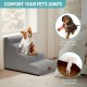 COZY KISS Dog Stairs for Small Dogs 40 cm, Pet Stairs for Couch Made of High Density Sponge, Dog Stairs Dog Ramp with Washable Cover and Non-Slip Base, 40 x 57 x 40 cm, 3 Steps, Grey COZY KISS Dog Stairs for Small Dogs 40 cm, Pet Stairs for Couch Made of High Density Sponge, Dog Stairs Dog Ramp with Washable Cover and Non-Slip Base, 40 x 57 x 40 cm, 3 Steps, Grey