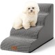 COZY KISS Dog Stairs for Small Dogs 40 cm, Pet Stairs for Couch Made of High Density Sponge, Dog Stairs Dog Ramp with Washable Cover and Non-Slip Base, 40 x 57 x 40 cm, 3 Steps, Grey COZY KISS Dog Stairs for Small Dogs 40 cm, Pet Stairs for Couch Made of High Density Sponge, Dog Stairs Dog Ramp with Washable Cover and Non-Slip Base, 40 x 57 x 40 cm, 3 Steps, Grey