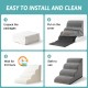COZY KISS Dog Stairs for Small Dogs 40 cm, Pet Stairs for Couch Made of High Density Sponge, Dog Stairs Dog Ramp with Washable Cover and Non-Slip Base, 40 x 57 x 40 cm, 3 Steps, Grey COZY KISS Dog Stairs for Small Dogs 40 cm, Pet Stairs for Couch Made of High Density Sponge, Dog Stairs Dog Ramp with Washable Cover and Non-Slip Base, 40 x 57 x 40 cm, 3 Steps, Grey