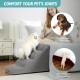 COZY KISS Dog Stairs for Small Dogs 40 cm, Pet Stairs for Couch Made of High Density Sponge, Dog Stairs Dog Ramp with Washable Cover and Non-Slip Base, 40 x 57 x 40 cm, 3 Steps, Grey COZY KISS Dog Stairs for Small Dogs 40 cm, Pet Stairs for Couch Made of High Density Sponge, Dog Stairs Dog Ramp with Washable Cover and Non-Slip Base, 40 x 57 x 40 cm, 3 Steps, Grey