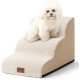 COZY KISS Dog Stairs for Small Dogs 40 cm, Pet Stairs for Couch Made of High Density Sponge, Dog Stairs Dog Ramp with Washable Cover and Non-Slip Base, 40 x 57 x 40 cm, 3 Steps, Grey COZY KISS Dog Stairs for Small Dogs 40 cm, Pet Stairs for Couch Made of High Density Sponge, Dog Stairs Dog Ramp with Washable Cover and Non-Slip Base, 40 x 57 x 40 cm, 3 Steps, Grey