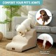 COZY KISS Dog Stairs for Small Dogs 40 cm, Pet Stairs for Couch Made of High Density Sponge, Dog Stairs Dog Ramp with Washable Cover and Non-Slip Base, 40 x 57 x 40 cm, 3 Steps, Grey COZY KISS Dog Stairs for Small Dogs 40 cm, Pet Stairs for Couch Made of High Density Sponge, Dog Stairs Dog Ramp with Washable Cover and Non-Slip Base, 40 x 57 x 40 cm, 3 Steps, Grey