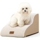 COZY KISS Dog Stairs for Small Dogs 40 cm, Pet Stairs for Couch Made of High Density Sponge, Dog Stairs Dog Ramp with Washable Cover and Non-Slip Base, 40 x 57 x 40 cm, 3 Steps, Grey COZY KISS Dog Stairs for Small Dogs 40 cm, Pet Stairs for Couch Made of High Density Sponge, Dog Stairs Dog Ramp with Washable Cover and Non-Slip Base, 40 x 57 x 40 cm, 3 Steps, Grey