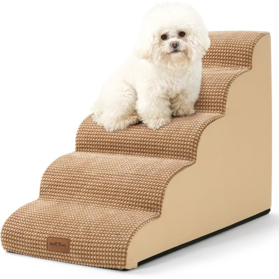 COZY KISS Dog Stairs for Small Dogs 40 cm, Pet Stairs for Couch Made of High Density Sponge, Dog Stairs Dog Ramp with Washable Cover and Non-Slip Base, 40 x 57 x 40 cm, 3 Steps, Grey COZY KISS Dog Stairs for Small Dogs 40 cm, Pet Stairs for Couch Made of High Density Sponge, Dog Stairs Dog Ramp with Washable Cover and Non-Slip Base, 40 x 57 x 40 cm, 3 Steps, Grey
