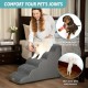 COZY KISS Dog Stairs for Small Dogs 40 cm, Pet Stairs for Couch Made of High Density Sponge, Dog Stairs Dog Ramp with Washable Cover and Non-Slip Base, 40 x 57 x 40 cm, 3 Steps, Grey COZY KISS Dog Stairs for Small Dogs 40 cm, Pet Stairs for Couch Made of High Density Sponge, Dog Stairs Dog Ramp with Washable Cover and Non-Slip Base, 40 x 57 x 40 cm, 3 Steps, Grey