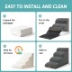COZY KISS Dog Stairs for Small Dogs 40 cm, Pet Stairs for Couch Made of High Density Sponge, Dog Stairs Dog Ramp with Washable Cover and Non-Slip Base, 40 x 57 x 40 cm, 3 Steps, Grey COZY KISS Dog Stairs for Small Dogs 40 cm, Pet Stairs for Couch Made of High Density Sponge, Dog Stairs Dog Ramp with Washable Cover and Non-Slip Base, 40 x 57 x 40 cm, 3 Steps, Grey