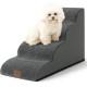 COZY KISS Dog Stairs for Small Dogs 40 cm, Pet Stairs for Couch Made of High Density Sponge, Dog Stairs Dog Ramp with Washable Cover and Non-Slip Base, 40 x 57 x 40 cm, 3 Steps, Grey COZY KISS Dog Stairs for Small Dogs 40 cm, Pet Stairs for Couch Made of High Density Sponge, Dog Stairs Dog Ramp with Washable Cover and Non-Slip Base, 40 x 57 x 40 cm, 3 Steps, Grey