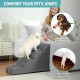 COZY KISS Dog Stairs for Small Dogs 40 cm, Pet Stairs for Couch Made of High Density Sponge, Dog Stairs Dog Ramp with Washable Cover and Non-Slip Base, 40 x 57 x 40 cm, 3 Steps, Grey COZY KISS Dog Stairs for Small Dogs 40 cm, Pet Stairs for Couch Made of High Density Sponge, Dog Stairs Dog Ramp with Washable Cover and Non-Slip Base, 40 x 57 x 40 cm, 3 Steps, Grey