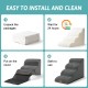COZY KISS Dog Stairs for Small Dogs 40 cm, Pet Stairs for Couch Made of High Density Sponge, Dog Stairs Dog Ramp with Washable Cover and Non-Slip Base, 40 x 57 x 40 cm, 3 Steps, Grey COZY KISS Dog Stairs for Small Dogs 40 cm, Pet Stairs for Couch Made of High Density Sponge, Dog Stairs Dog Ramp with Washable Cover and Non-Slip Base, 40 x 57 x 40 cm, 3 Steps, Grey