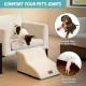 COZY KISS Dog Stairs for Small Dogs 40 cm, Pet Stairs for Couch Made of High Density Sponge, Dog Stairs Dog Ramp with Washable Cover and Non-Slip Base, 40 x 57 x 40 cm, 3 Steps, Grey COZY KISS Dog Stairs for Small Dogs 40 cm, Pet Stairs for Couch Made of High Density Sponge, Dog Stairs Dog Ramp with Washable Cover and Non-Slip Base, 40 x 57 x 40 cm, 3 Steps, Grey