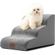 COZY KISS Dog Stairs for Small Dogs 40 cm, Pet Stairs for Couch Made of High Density Sponge, Dog Stairs Dog Ramp with Washable Cover and Non-Slip Base, 40 x 57 x 40 cm, 3 Steps, Grey COZY KISS Dog Stairs for Small Dogs 40 cm, Pet Stairs for Couch Made of High Density Sponge, Dog Stairs Dog Ramp with Washable Cover and Non-Slip Base, 40 x 57 x 40 cm, 3 Steps, Grey
