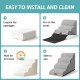 COZY KISS Dog Stairs for Small Dogs 40 cm, Pet Stairs for Couch Made of High Density Sponge, Dog Stairs Dog Ramp with Washable Cover and Non-Slip Base, 40 x 57 x 40 cm, 3 Steps, Grey COZY KISS Dog Stairs for Small Dogs 40 cm, Pet Stairs for Couch Made of High Density Sponge, Dog Stairs Dog Ramp with Washable Cover and Non-Slip Base, 40 x 57 x 40 cm, 3 Steps, Grey