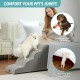 COZY KISS Dog Stairs for Small Dogs 40 cm, Pet Stairs for Couch Made of High Density Sponge, Dog Stairs Dog Ramp with Washable Cover and Non-Slip Base, 40 x 57 x 40 cm, 3 Steps, Grey COZY KISS Dog Stairs for Small Dogs 40 cm, Pet Stairs for Couch Made of High Density Sponge, Dog Stairs Dog Ramp with Washable Cover and Non-Slip Base, 40 x 57 x 40 cm, 3 Steps, Grey