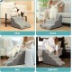 COZY KISS Dog Stairs for Small Dogs 40 cm, Pet Stairs for Couch Made of High Density Sponge, Dog Stairs Dog Ramp with Washable Cover and Non-Slip Base, 40 x 57 x 40 cm, 3 Steps, Grey COZY KISS Dog Stairs for Small Dogs 40 cm, Pet Stairs for Couch Made of High Density Sponge, Dog Stairs Dog Ramp with Washable Cover and Non-Slip Base, 40 x 57 x 40 cm, 3 Steps, Grey