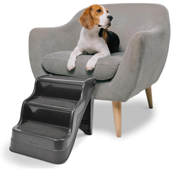 DUVO+ Easy-Up Dog Stairs 49 x 39 x 39 cm Black