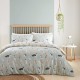 Dog Duvet Cover Double (200 x 200 cm) Reversible Design (Beige and Duck Egg Blue) Paw Print Duvet Cover Dog Print Shih Tzu French Bull and Poodle