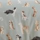 Dog Duvet Cover Double (200 x 200 cm) Reversible Design (Beige and Duck Egg Blue) Paw Print Duvet Cover Dog Print Shih Tzu French Bull and Poodle