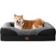EHEYCIGA Orthopaedic Dog Bed for Large Dogs, Memory Foam Washable and Waterproof Dog Basket with 4 Edges, Non-Slip Dog Sofa, Grey, 106.5 x 76 x 18.5 cm EHEYCIGA Orthopaedic Dog Bed for Large Dogs, Memory Foam Washable and Waterproof Dog Basket with 4 Edges, Non-Slip Dog Sofa, Grey, 106.5 x 76 x 18.5 cm