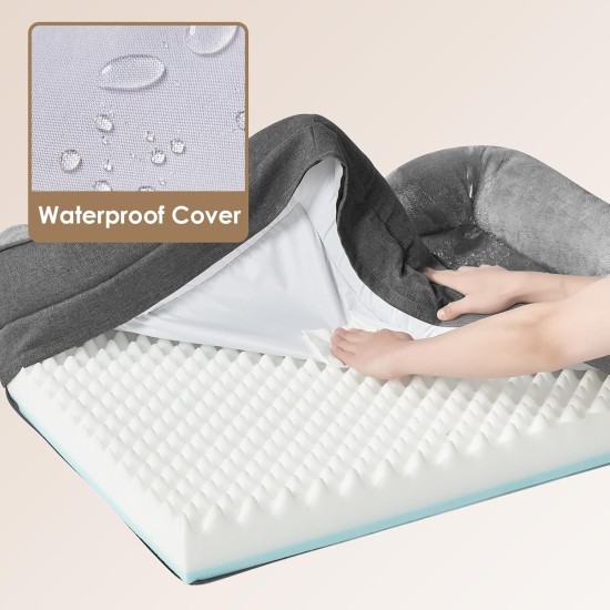 EHEYCIGA Orthopaedic Dog Bed for Large Dogs, Memory Foam Washable and Waterproof Dog Basket with 4 Edges, Non-Slip Dog Sofa, Grey, 106.5 x 76 x 18.5 cm EHEYCIGA Orthopaedic Dog Bed for Large Dogs, Memory Foam Washable and Waterproof Dog Basket with 4 Edges, Non-Slip Dog Sofa, Grey, 106.5 x 76 x 18.5 cm