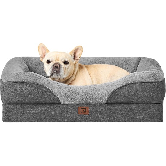 EHEYCIGA Orthopaedic Dog Bed for Large Dogs, Memory Foam Washable and Waterproof Dog Basket with 4 Edges, Non-Slip Dog Sofa, Grey, 106.5 x 76 x 18.5 cm EHEYCIGA Orthopaedic Dog Bed for Large Dogs, Memory Foam Washable and Waterproof Dog Basket with 4 Edges, Non-Slip Dog Sofa, Grey, 106.5 x 76 x 18.5 cm