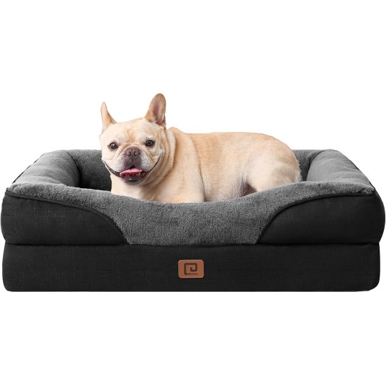 EHEYCIGA Orthopaedic Dog Bed for Large Dogs, Memory Foam Washable and Waterproof Dog Basket with 4 Edges, Non-Slip Dog Sofa, Grey, 106.5 x 76 x 18.5 cm EHEYCIGA Orthopaedic Dog Bed for Large Dogs, Memory Foam Washable and Waterproof Dog Basket with 4 Edges, Non-Slip Dog Sofa, Grey, 106.5 x 76 x 18.5 cm