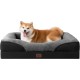 EHEYCIGA Orthopaedic Dog Bed for Small Dogs, Memory Foam Washable and Waterproof Dog Basket with 4 Edges, Non-Slip Dog Sofa, Grey, 76 x 51 x 16.5 cm EHEYCIGA Orthopaedic Dog Bed for Small Dogs, Memory Foam Washable and Waterproof Dog Basket with 4 Edges, Non-Slip Dog Sofa, Grey, 76 x 51 x 16.5 cm