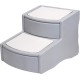 Easy Step II Pet Stairs, 2 Steps for Cats/Dogs up to 38 kg, Portable, Removable, Washable Carpet Step, Essential Grey