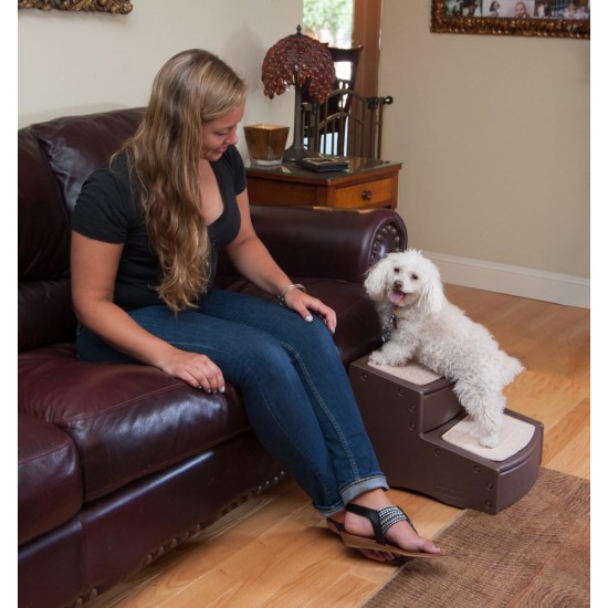Easy Step II Pet Stairs, 2 Steps for Cats/Dogs up to 38 kg, Portable, Removable, Washable Carpet Step, Essential Grey Easy Step II Pet Stairs, 2 Steps for Cats/Dogs up to 38 kg, Portable, Removable, Washable Carpet Step, Essential Grey