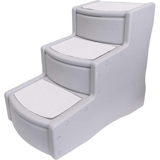 Easy Step III Pet Stairs, 3 Steps for Cats/Dogs, Removable, Washable Carpet Steps, for Pets up to 75kg, No Tools Required