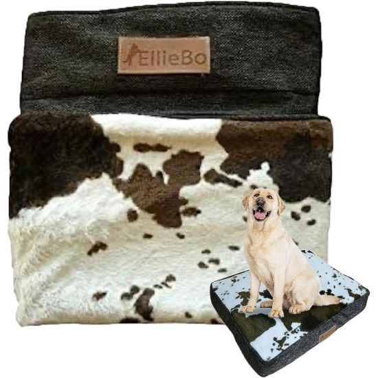 Ellie-Bo Replacement Cow Hide Dog Bed Cover, 87 x 57 cm, Large Ellie-Bo Replacement Cow Hide Dog Bed Cover, 87 x 57 cm, Large