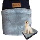 Ellie-Bo Replacement Dog Bed Cover in Corduroy Fabric with Faux Fur Topping, 87 x 57 cm, Large, Blue/Grey Ellie-Bo Replacement Dog Bed Cover in Corduroy Fabric with Faux Fur Topping, 87 x 57 cm, Large, Blue/Grey