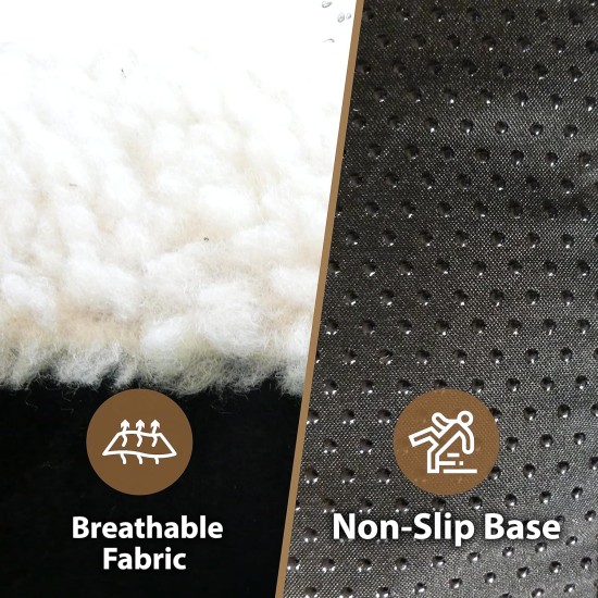 Ellie-Bo Replacement Dog Bed Cover with Faux Suede and Sheepskin Topping, 87 x 57 cm, Large, Brown Ellie-Bo Replacement Dog Bed Cover with Faux Suede and Sheepskin Topping, 87 x 57 cm, Large, Brown