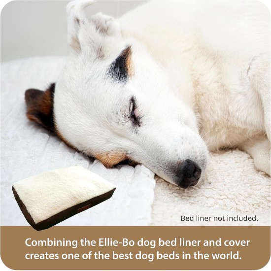 Ellie-Bo Replacement Dog Bed Cover with Faux Suede and Sheepskin Topping, 87 x 57 cm, Large, Brown Ellie-Bo Replacement Dog Bed Cover with Faux Suede and Sheepskin Topping, 87 x 57 cm, Large, Brown