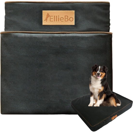 Ellie-Bo Replacement Waterproof Dog Bed, 87 x 57 cm, Large, Black