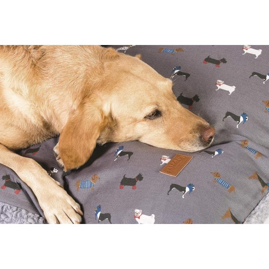 FATFACE Flying Birds Super Soft Sustainable Large Dog Blanket - Blue/Teal FATFACE Flying Birds Super Soft Sustainable Large Dog Blanket - Blue/Teal
