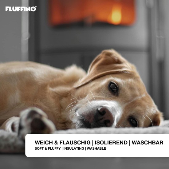 FLUFFINO® Dog Blanket - Fluffy, Soft and Washable (Size: L, M, S; Colour: Grey or Green) - Faux Suede For Increased Slip Resistance - For Large and Small Dogs or Cats - Dog Mat / Cushion / Cat Blanket FLUFFINO® Dog Blanket - Fluffy, Soft and Washable (Size: L, M, S; Colour: Grey or Green) - Faux Suede For Increased Slip Resistance - For Large and Small Dogs or Cats - Dog Mat / Cushion / Cat Blanket