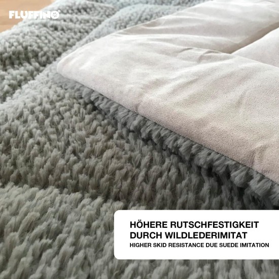 FLUFFINO® Dog Blanket - Fluffy, Soft and Washable (Size: L, M, S; Colour: Grey or Green) - Faux Suede For Increased Slip Resistance - For Large and Small Dogs or Cats - Dog Mat / Cushion / Cat Blanket FLUFFINO® Dog Blanket - Fluffy, Soft and Washable (Size: L, M, S; Colour: Grey or Green) - Faux Suede For Increased Slip Resistance - For Large and Small Dogs or Cats - Dog Mat / Cushion / Cat Blanket